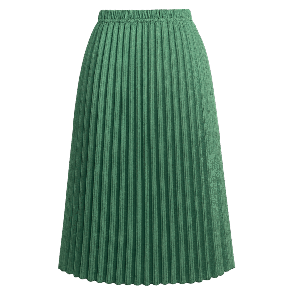 Garden Breeze - Pleated Midi Skirt Green